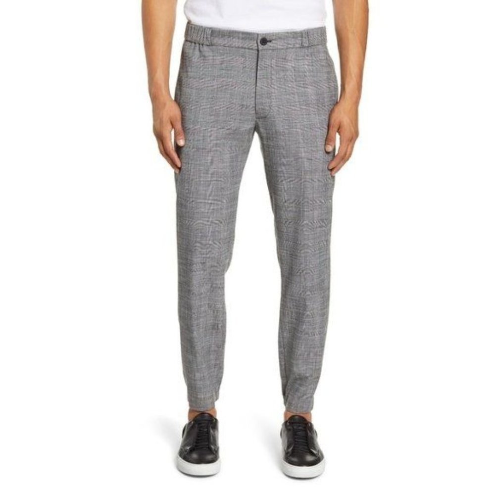 Club Monaco Lex Glen Plaid Pants Black Gray XL